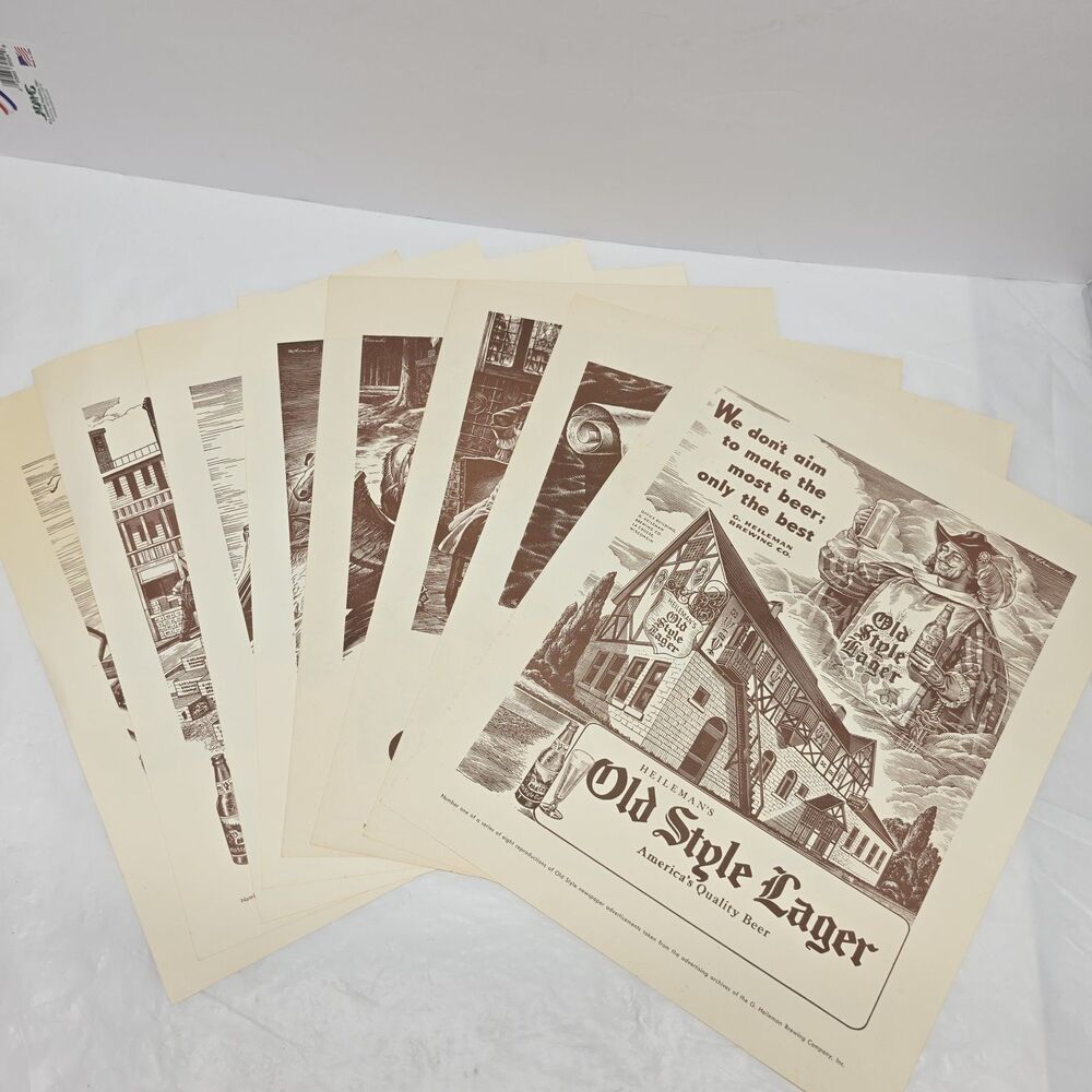 Heileman Old Style Lager Beer Posters Advertisement Print Set Of 8 Vintage 1980s